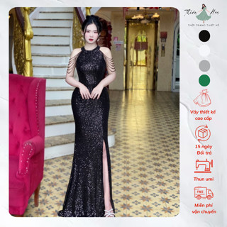  Đầm Dạ Hội Kim Xa Cổ Yếm Trẻ Trung Váy Dạ Hội Trung Niên Sang Trọng Bigsize Mã Dạ Hội M59 