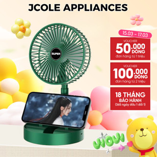 Quạt Tích Điện Mini Gấp Gọn 3 Chế Độ Cao Cấp, Tiện Lợi, Kèm Đèn Led , Nhựa ABS Cao Cấp