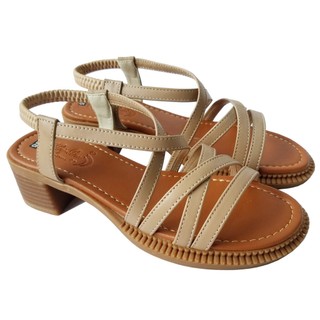 Giày Sandal Cao Gót Nữ BIGBEN Da Bò Thật Cao 4 Phân GCG63