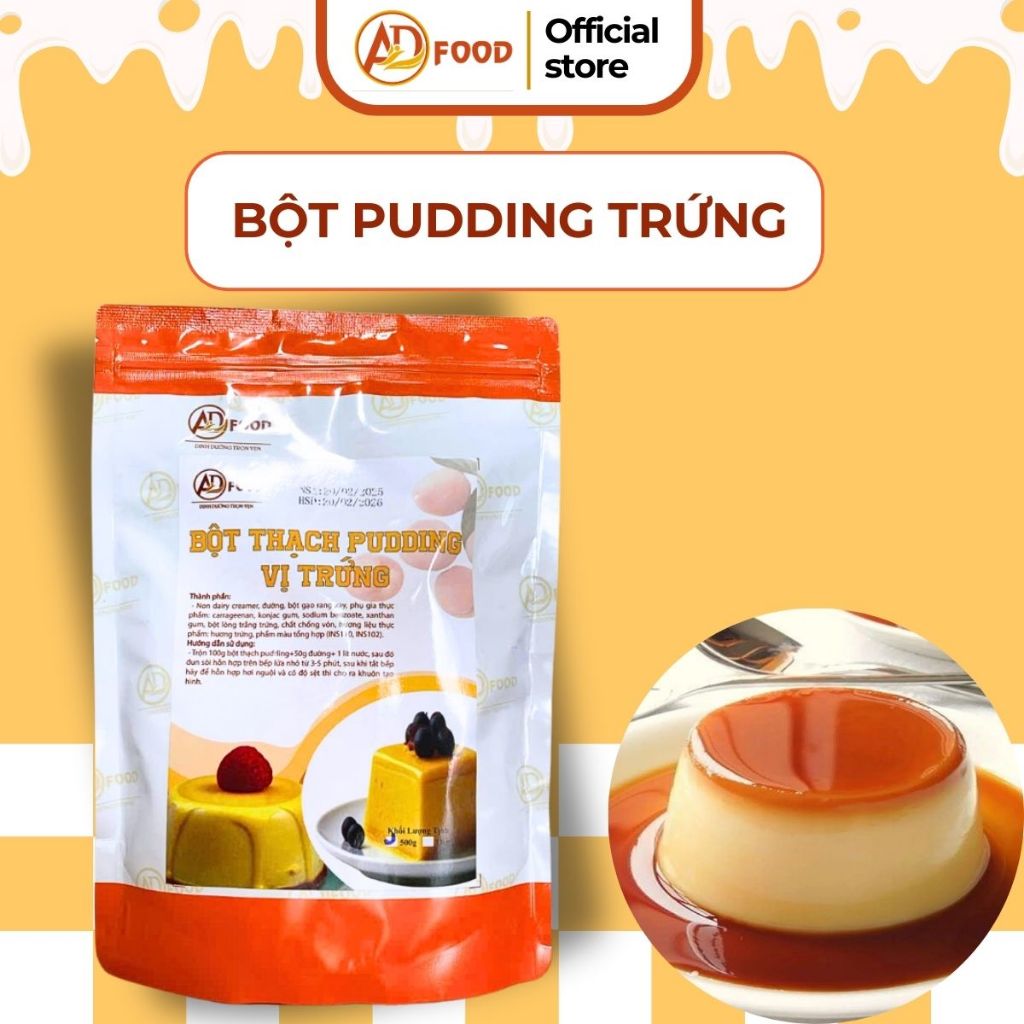 Túi 1kg Bột pudding vị trứng béo ngậy