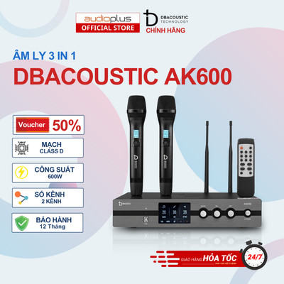 Âm ly 3 in 1 DBAcoustic AK600 - 2 kênh - Class D - 600W/ CH - Chính hãng - Bảo hành 12 tháng