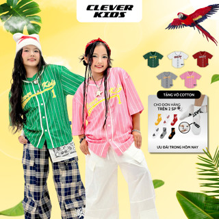 Áo Thun Bóng Chày CLEVER KIDS Cho Bé  - Cotton Lưới Năng Động [Size 15kg-60kg]