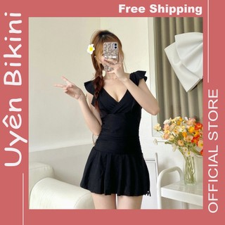 Đồ bơi nữ bikini liền thân che khuyết điểm bụng và bắp tay bigsize đồ đi biển bikini V02