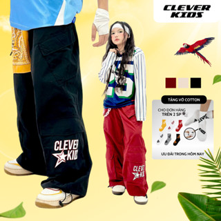 Quần dài dù 6 TÚI STAR CLEVER KIDS cho bé - vải dù hàn đứng form, rộng rãi [Size từ 20kg- 60kg]