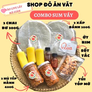 COMBO Bánh tráng phơi sương rẻ Bánh Tráng + Muối Tôm Hành Phi + Bơ béo+ Sốt tắc LIVE FREESHIP bách hoa đô