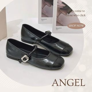 Giày Búp Bê Nữ Mary Jane, Giày Nữ Bệt Phối Quai Tròn Mũi Vuông Siêu Mềm Full Box - N03