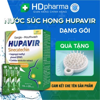  Nước súc miệng họng HUPAVIR hỗ trợ giảm sùi hạt lympo ngăn ngừa nhiễm HPV ở miệng- Dạng gói hộp 20 gói 