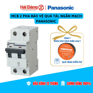 Aptomat bảo vệ quá tải, ngắn mạch Panasonic MCB 2 Pha 2 tép 10A, 16A, 20A, 25A, 32A, 40A, 50A, 63A