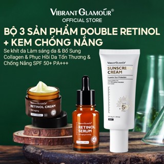 Cream +Serum Retinol  + Kem chống nắng VIBRANT GLAMOUR 3PCS làm trắng da Chống lão hóa&Giảm nếp nhăn&Làm sáng vết thâm