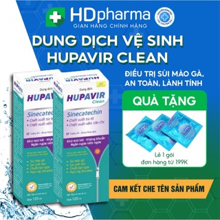  Dung Dịch Vệ Sinh Nam Nữ Hupavir Sinecatechin Clean HPV Giảm Sùi Mào Gà Ngừa Viêm Làm Sạch An Toàn Cho Mẹ Bầu 120ml 