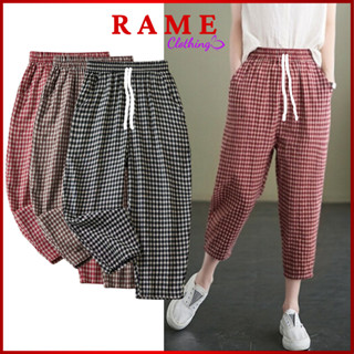 Quần Baggy Nữ Kẻ Caro Chất Poly Cotton Cao Cấp Mềm Mại Co Giãn Nhẹ_BGCG