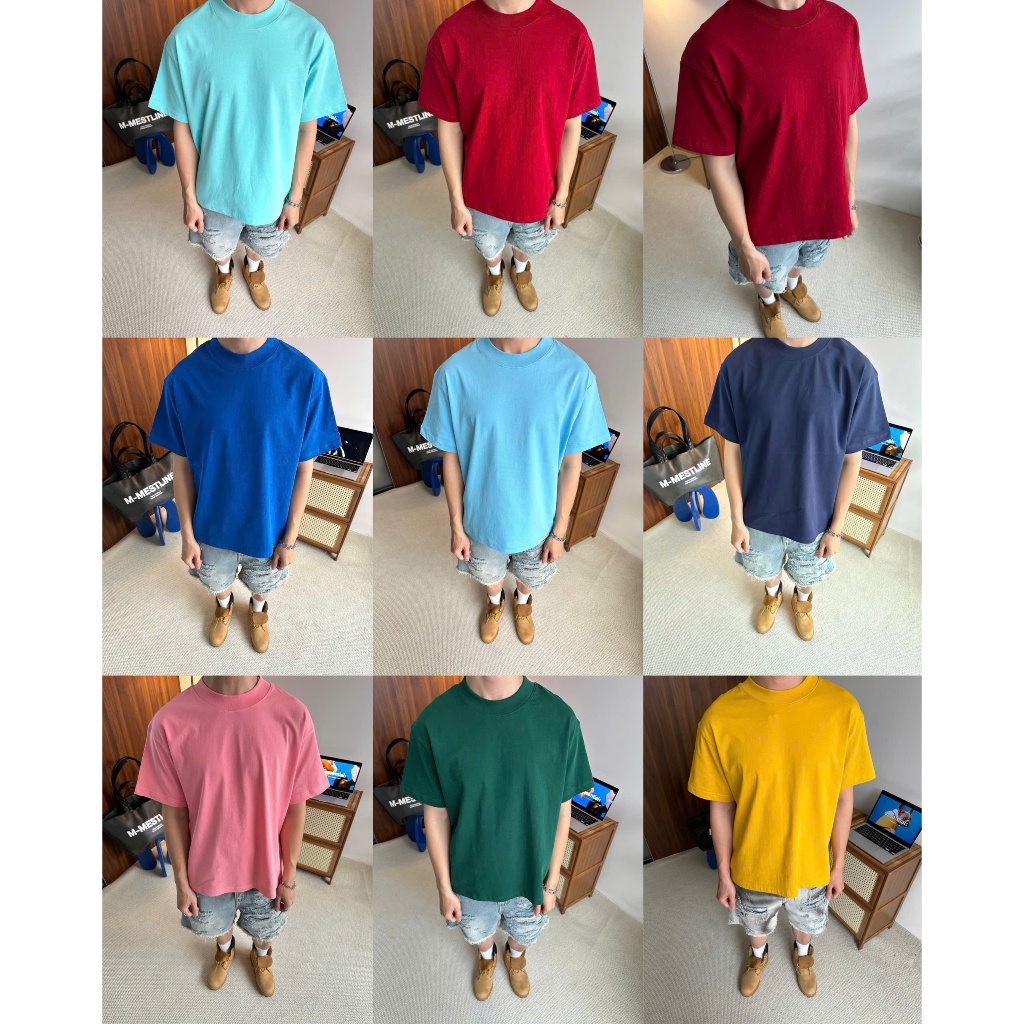 Áo thun trơn MMESTLINE Basic form Boxy vải premium Cotton | BigBuy360 - bigbuy360.vn