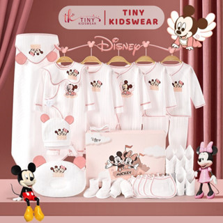  Set Quà Tặng Đầy Tháng Bé Trai Bé Gái Sơ Sinh Combo Set Đồ Sơ Sinh Cao Cấp Hình Chuột Viền Chỉ Hồng  64H  