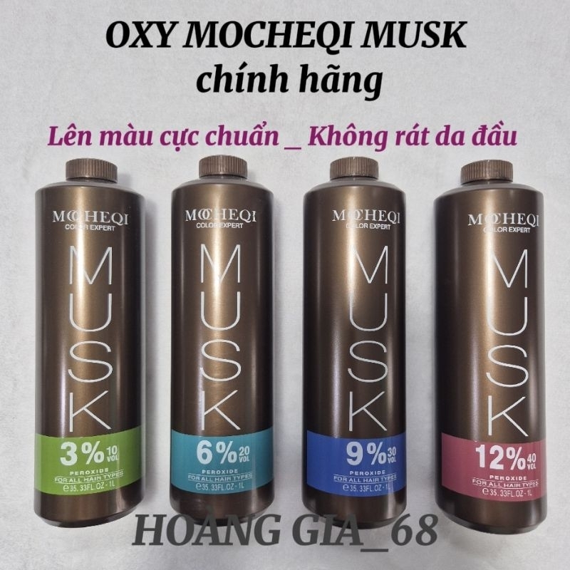  Oxy trợ nhuộm cao cấp MOCHEQI MUSK Không rát da đầu lên chuẩn tông kem mịn và hương thơm   Chính hãng   