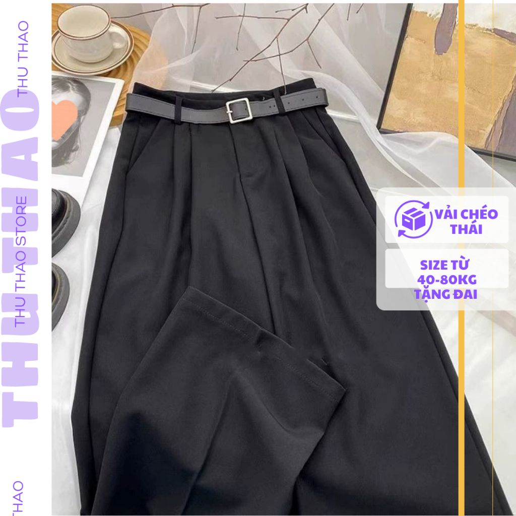 [Update Vải Gold Nhật L1-Quần Ống Suông Nữ Big Size Lưng Cao Khóa Trước Dáng Dài ]-Mặc đi học, đi làm.