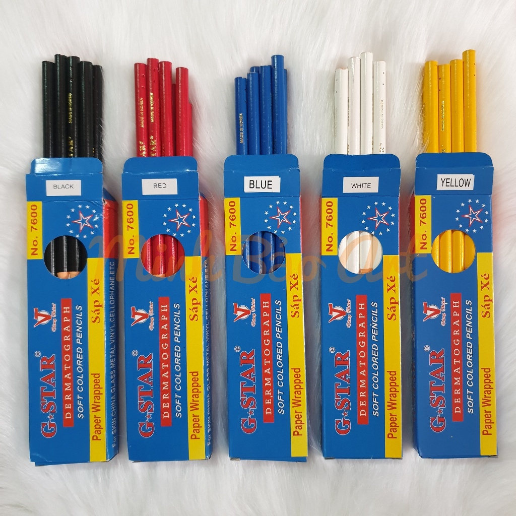HỘP 12 CÂY SÁP XÉ / CHÌ XÉ GSTAR 7600 VIẾT TRÊN MỌI CHẤT LIỆU VẢI, KIẾNG, GỐM, DA...