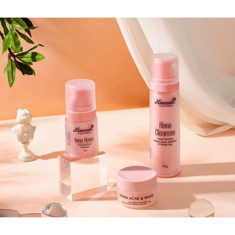 (CHÍNH HÃNG-Date 2026) BỘ 3 SP GIẢM MỤN MINI HANAYUKI (SỮA RỬA MẶT, SERUM MỤN VÀ KEM MỤN)