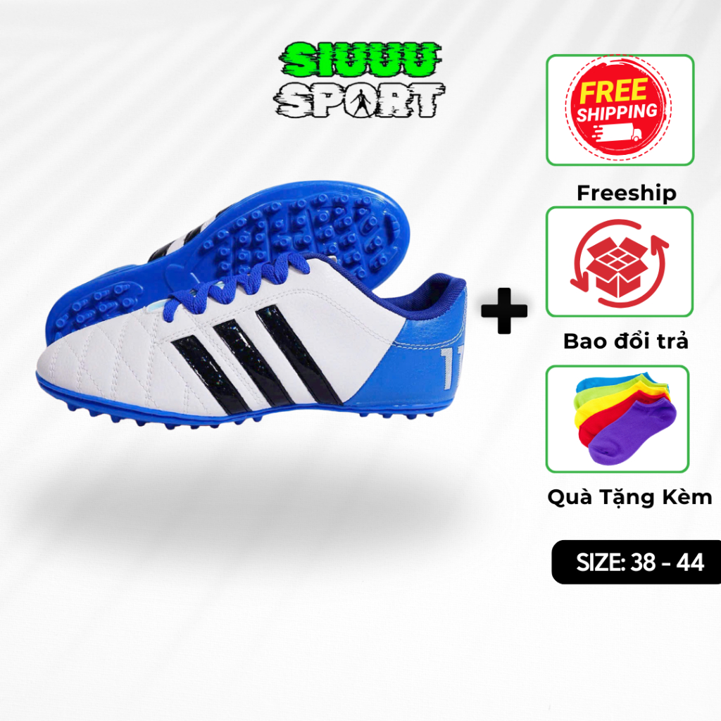 Giày Đá Bóng Siuuu Sport 3 Sọc Toni Kroos, Đế TF, Bám Sân, Các Phối Màu Sắc, Sân Nhân Tạo - TK11X