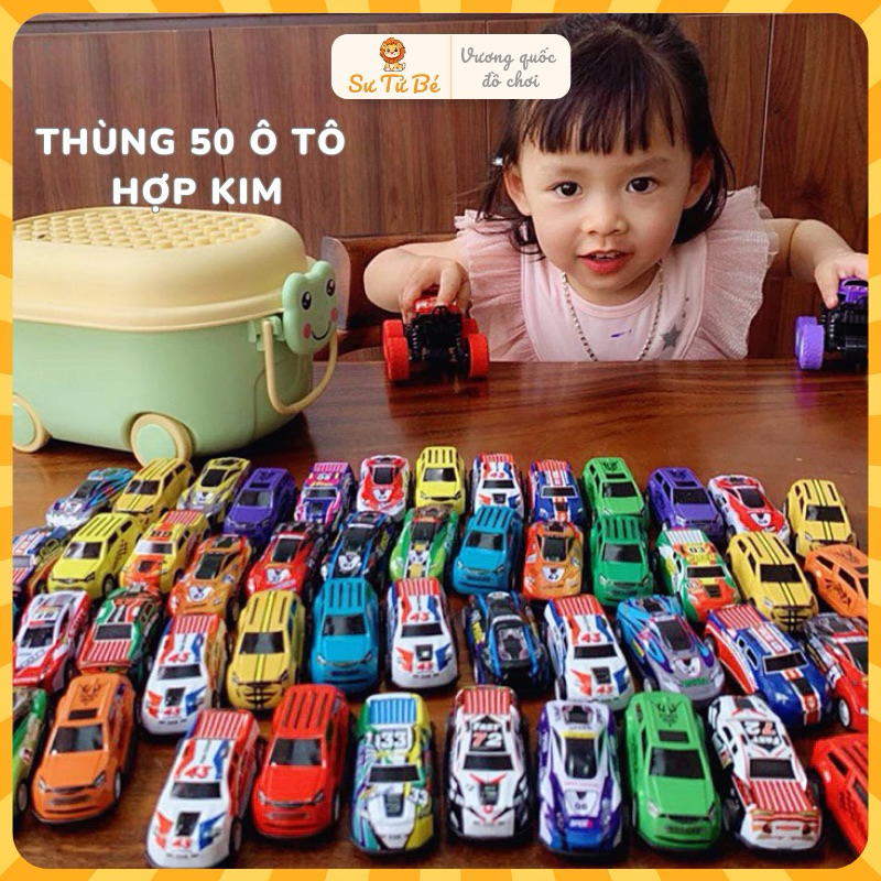 50 xe ô tô đồ chơi, Xe Ô Tô Đồ Chơi, Xe Đồ Chơi Mini 50 chiêc hợp kim nhiều màu sắc, Tặng Kèm 2 Xe L