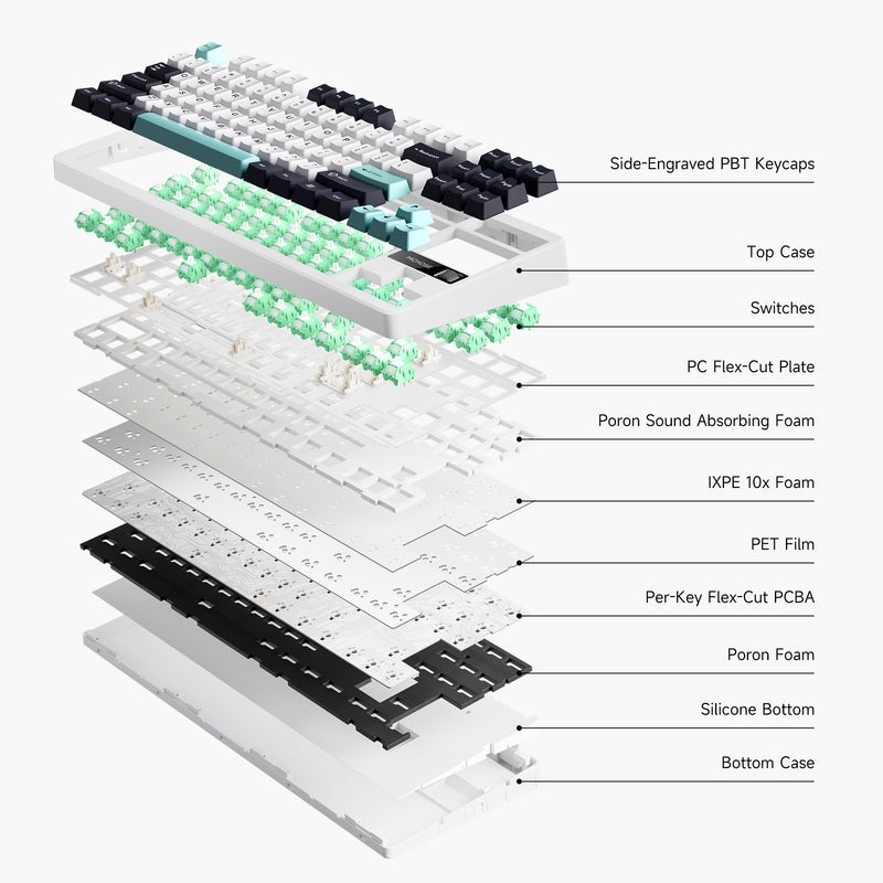 Bàn phím cơ không dây MCHOSE G87 - 3 mode kết nối - Led RGB - Layout 87% - Gasket Mount - Hotswap | BigBuy360 - bigbuy360.vn