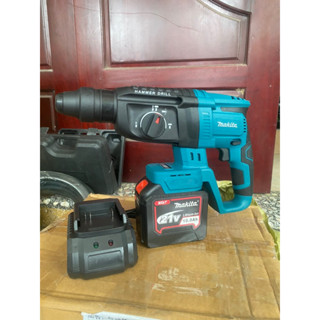 Bộ máy khoan bê tông pin Makita pin 20 cell 21v, 3 chức năng, không chổi than gồm 1 thân máy 1 sạc 1 pin 20cell