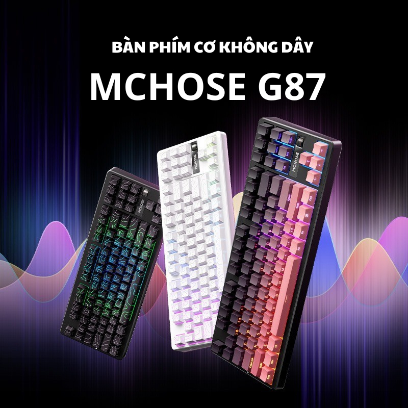 Bàn phím cơ không dây MCHOSE G87 - 3 mode kết nối - Led RGB - Layout 87% - Gasket Mount - Hotswap | BigBuy360 - bigbuy360.vn