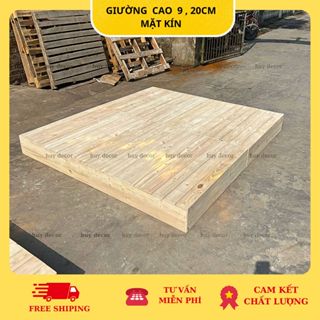 Giường ngủ , giường pallet gỗ thông cao 9cm, 20cm mặt kín đủ kích thước HUY DECOR