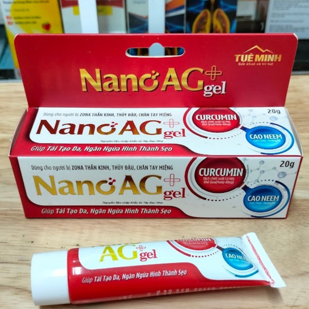 Nano AG+ GEL Kem bôi da Nano Bạc bôi thủy đậu chân tay miệng zona sởi, tái tạo da ngăn ngừa sẹo