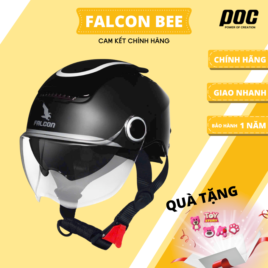 Nón Bảo Hiểm Nửa Đầu Poc Falcon BEE - F14 Đen Nhám Mới Nhất 2024 - Bikersaigon