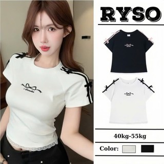 Áo Thun Nữ Đính Nơ Ở Tay Ngắn Cổ Tròn Ôm Body Babytee , Áo Trơn Dáng Ôm Baby Basic Đơn Giản RYSO