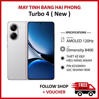 Điện thoại Xiaomi Redmi Turbo 4 NEW Fullbox RAM 12/256GB chip Dimensity 8400 Ultra pin 6550 mAh hỗ trợ sạc nhanh 90W