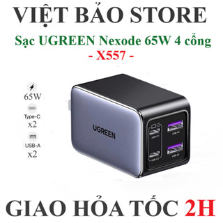 Củ sạc nhanh UGREEN Nexode 65W X557 4 cổng sạc 2C2A hỗ trợ PD PPS QC