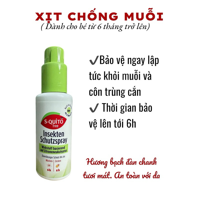 Xịt chống muỗi và côn trùng s-quito Đức