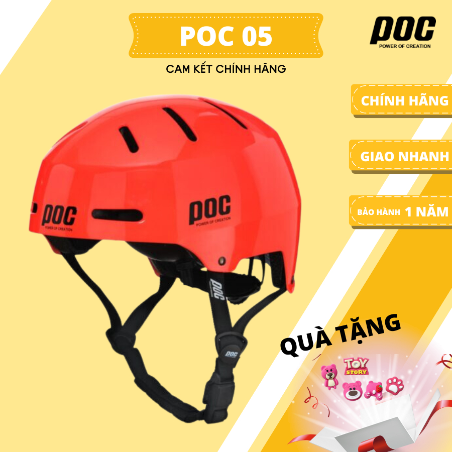 Mũ Bảo Hiểm Đi Xe Máy Poc 05 P05 Cam Đậm Phù Hợp Nam Nữ Bảo Hành 12 Tháng - Nón Poc Chính Hãng