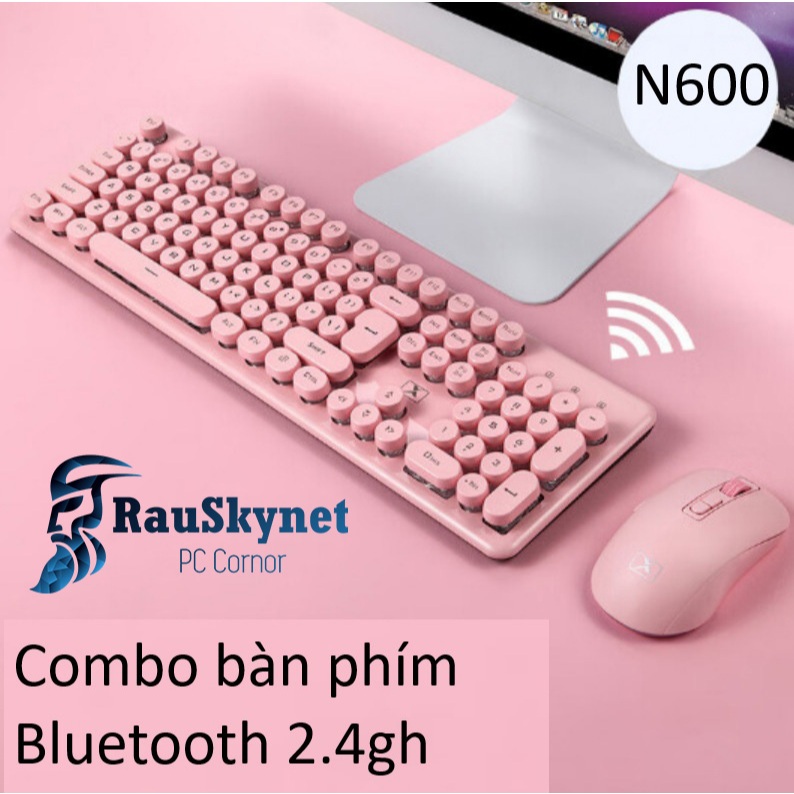 Combo N600 bàn phím + Chuột hồng Bluetooth 2.4g