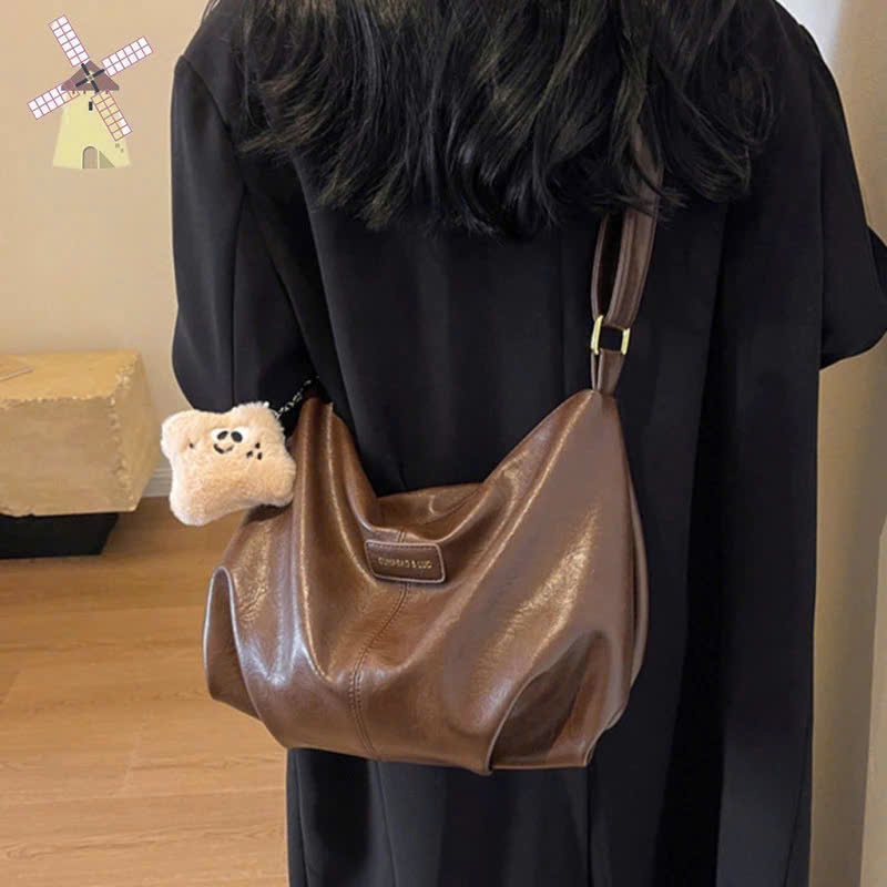 Túi Xách Da Mềm Túi Tote Da Size Lớn 35cm Đi Học Đi Làm Đựng Sách Vở A4 Tặng Kèm Móc Gấu TXN039