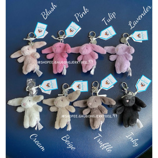   100% Authentic  Móc khoá móc treo túi thỏ bông JellyCat Bunny Bag Charm chính hãng 
