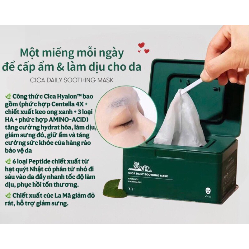 [Bil Hàn ]Hộp 30 miếng Mặt Nạ/ Daily Mask Giảm Mụn, Dưỡng Ẩm, Tái Tạo, Dịu Da | ONE-DAY'S YOU Cicami
