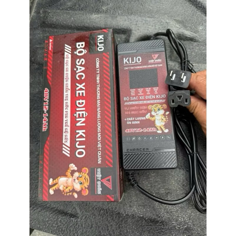Sạc Xe Điện KIJO 48V - 12ah, 48v - 24Ah, 60V - 20ah.  Đồng Hồ Hiển Thị Phần Trăm Pin - Loại Tốt
