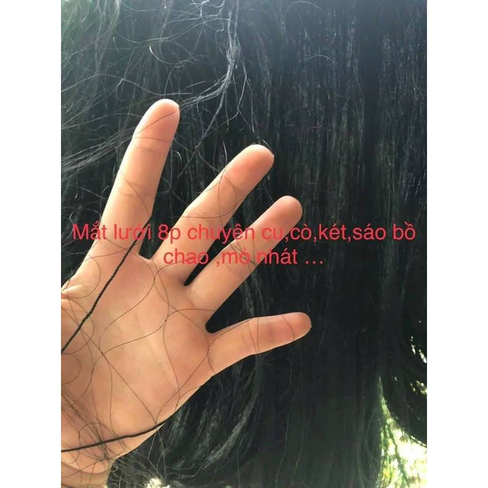 Lưới Chim Tàng Hình Thái Lan Mắt 8 phân ( 4 dây 3 túi ) cu gáy, cò, vẹt, sáo, két, rẽ giun...