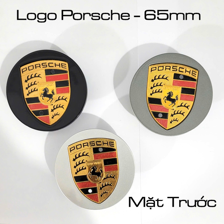 Ốp chụp mâm cho xe Porsche, Logo xe Porsche ốp mâm (Lazang) (đường kính 65mm). Chất liệu nhựa ABS ca
