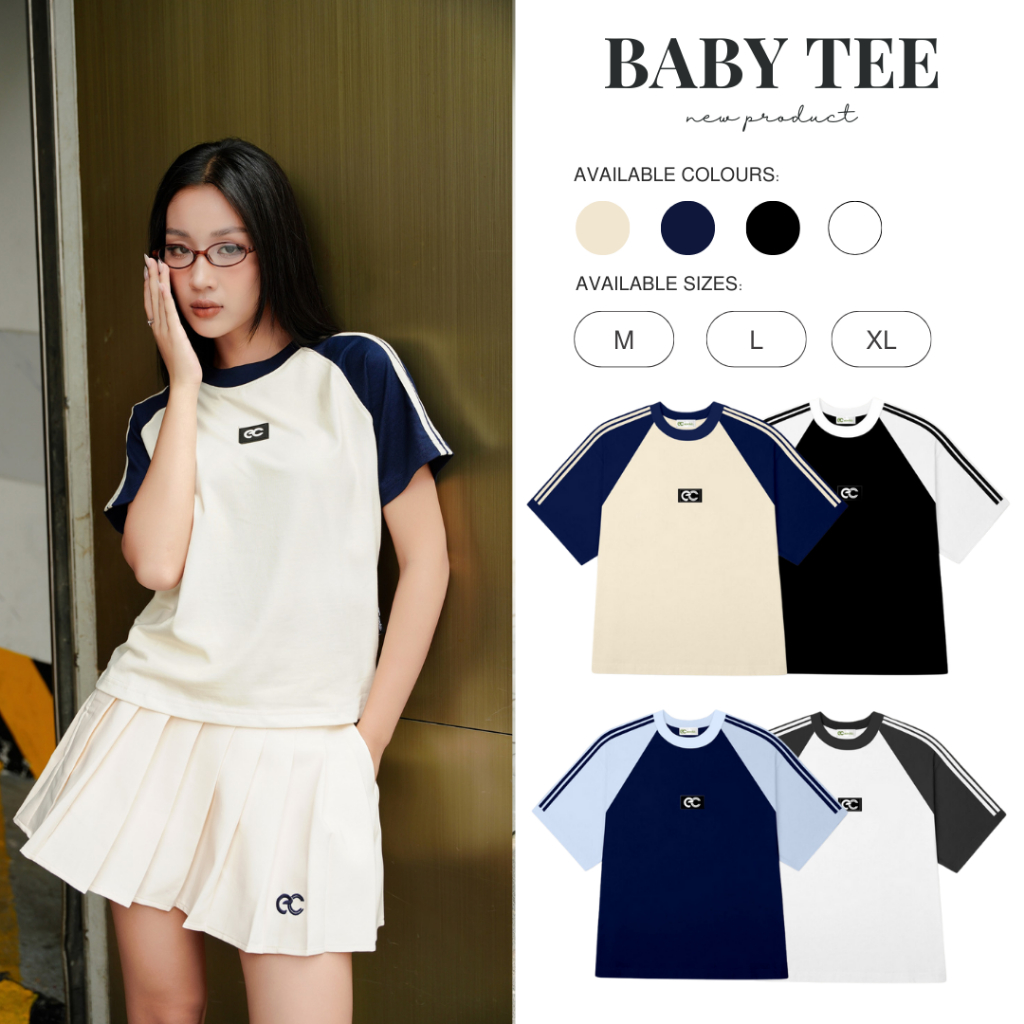 Áo Phông Baby Tee ECOCHIC RETRO LINE Tag Logo Local Brand Chính Hãng Unisex Form Ôm Premium Cotton 1