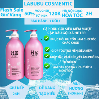  Dầu gội cặp collagen HE TEPI thơm lâu mượt tóc kiềm dầu dầu gội hương nước hoa HE Tepi 1000Ml Chính hãng 