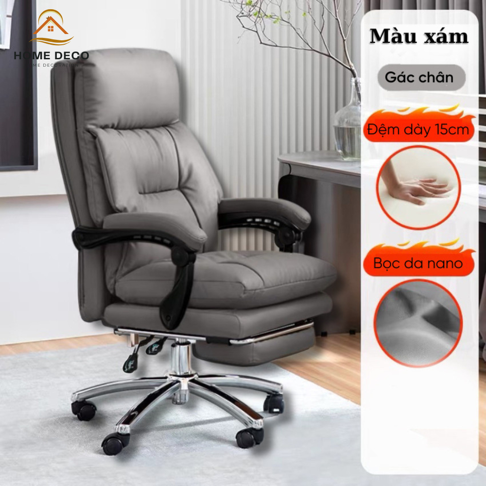 Ghế Giám Đốc Nhập Khẩu HT3 Thiết Kế Sang Trọng, Ghế Xoay Văn Phòng Gaming Ngả Lưng, Gác Chân, Bảo Hà