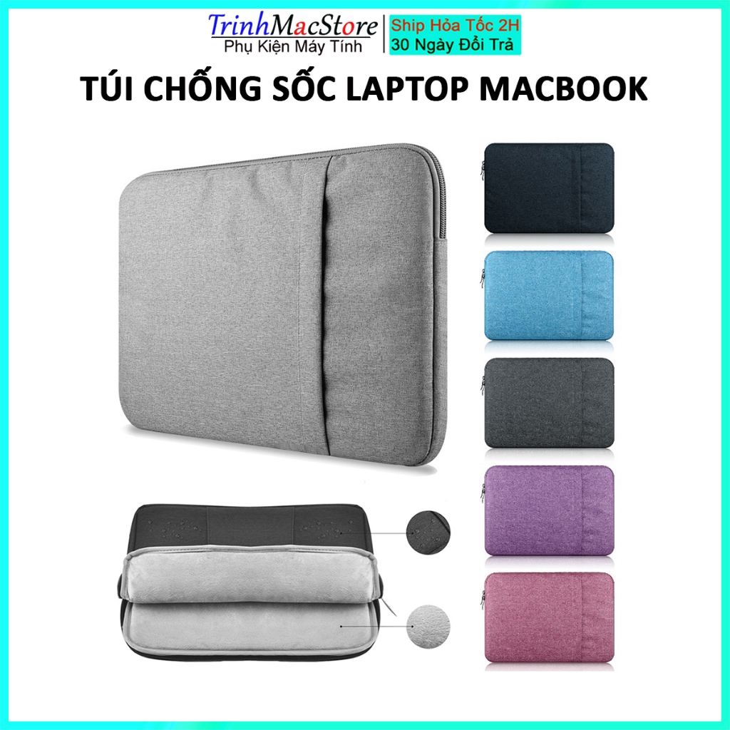 Túi đựng laptop 2 ngăn, túi chống sốc laptop chống nước, phù hợp đựng macbook air, máy tính 13 inch - 16 inch