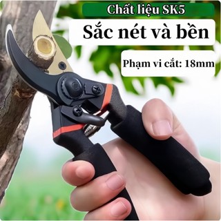 Kéo cắt cành cây SK5 Lưỡi Thép Sắc Bén - Siêu Bền, Tay Cầm Đệm Cao Su An Toàn, Chắc Chắn