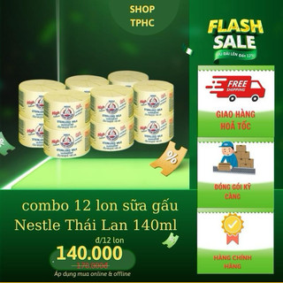 combo 12 lon sữa gấu Nestle Thái Lan 140ml