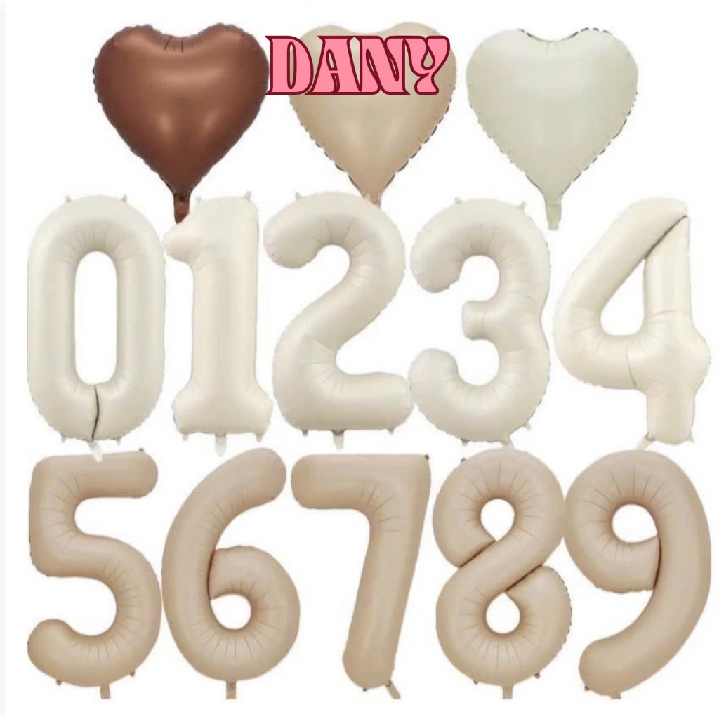 DANY (BÓNG SỐ CARAMEL) BÓNG SỐ TUỔI TRANG TRÍ SINH NHẬT TÔNG MÀU NÂU CARAMEL VINTAGE