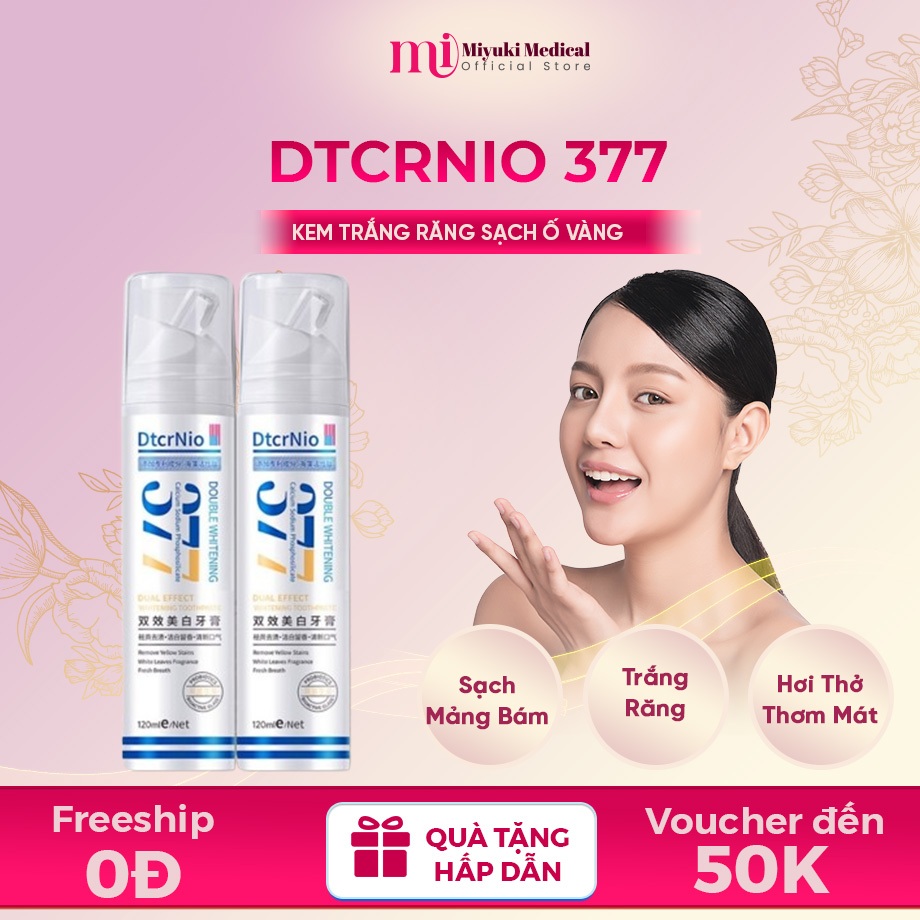 Kem Đánh Răng DTCRNIO 377 - Kem Trắng Răng DTCRNIO Sạch Mảng Bám, Chăm Sóc Răng Miệng Và Hỗ Trợ Hơi Thở Thơm Mát 120ml