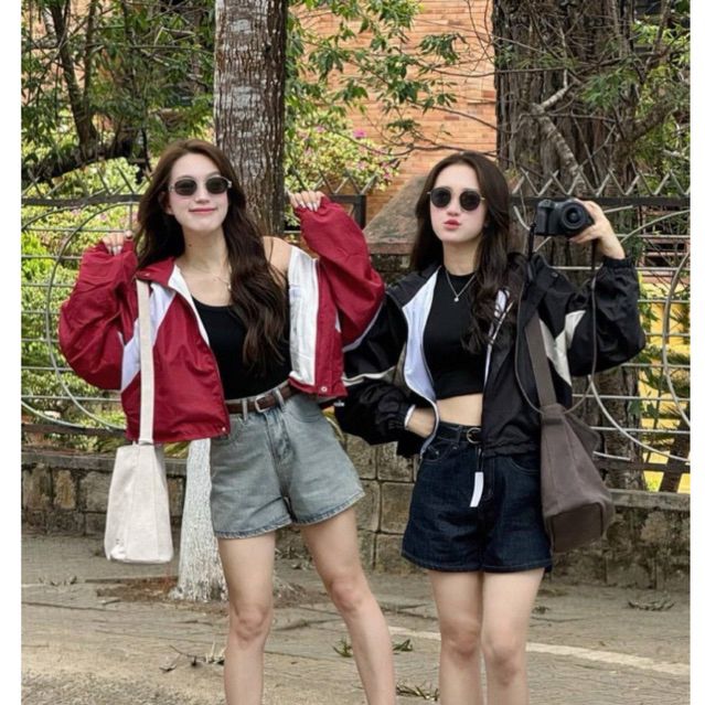 ÁO KHOÁC GIÓ CROPTOP FORM RỘNG CÁ TÍNH